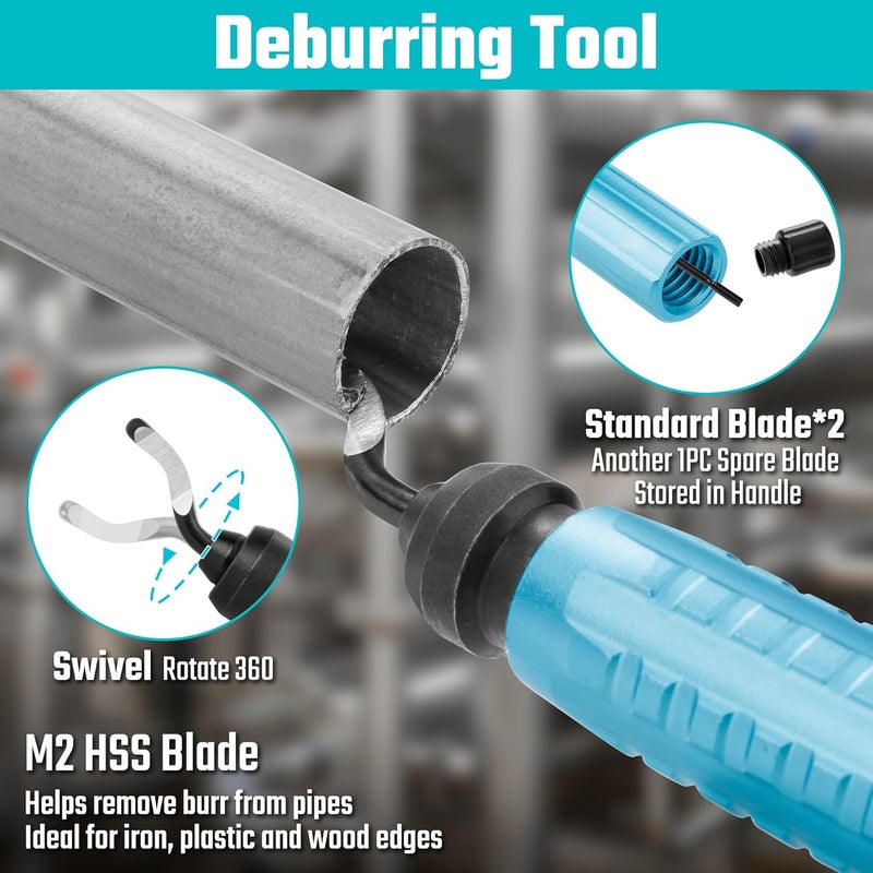 DURATECH 4-Piece Copper Tubing Cutter Set, Pipe Cutter Tool, Includes 1/2", 3/4",1" Tube Cutters, 1 Deburring Tool with Storage Case - Image 5
